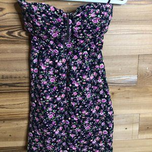 Floral Strapless Mini Dress